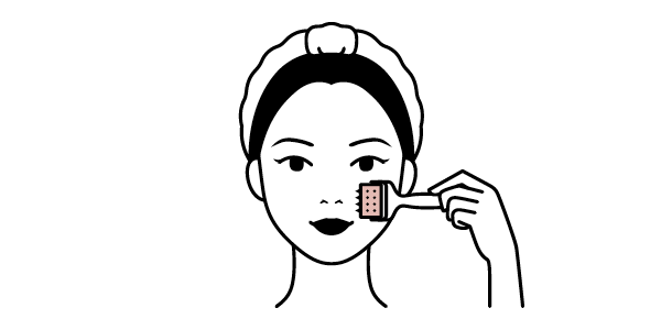 Illustration on woman dermal rolling