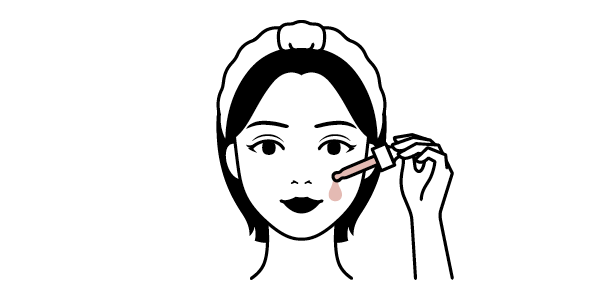 Illustration on woman applying serum