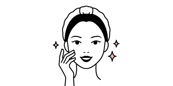 Illustration on woman with glowing skin
