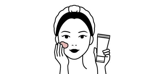 Illustration on woman applying moisturiser