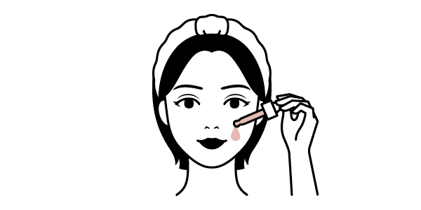 Illustration on woman applying serum