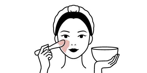 Illustration on woman applying face mask