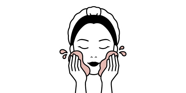 Illustration on woman cleansing