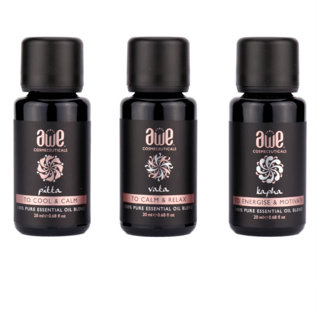 3 bottles of essential oils