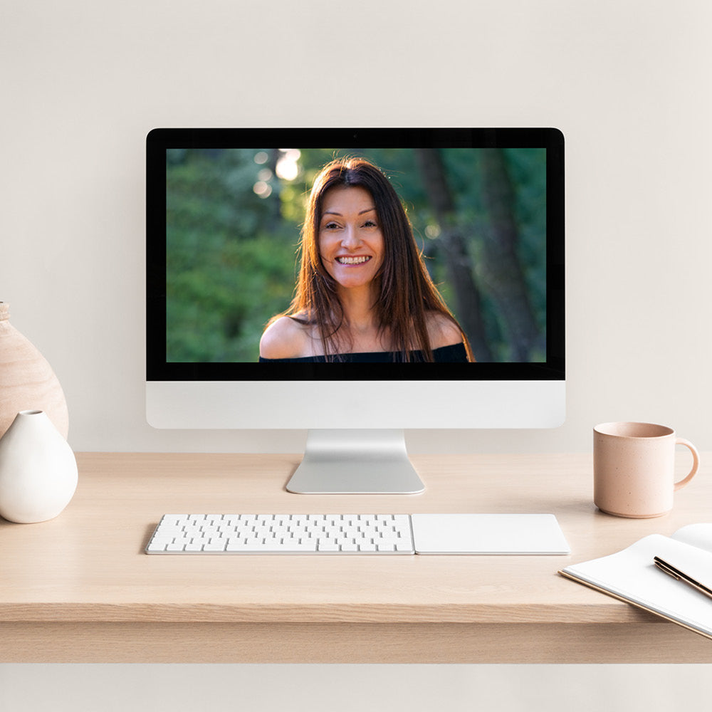 Becca Computer Screen Online Consultation with Rebecca | AWE Cosmeceuticals