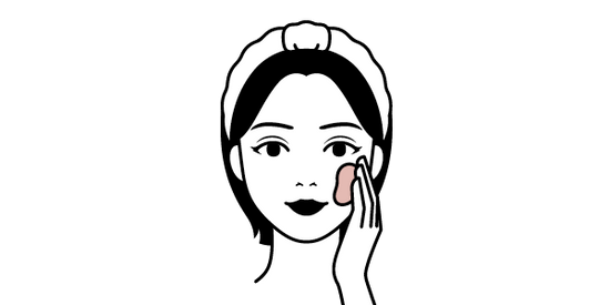 Illustration on woman applying moisturiser