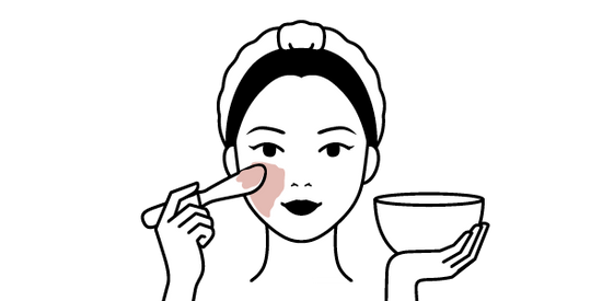 Illustration on woman applying face mask