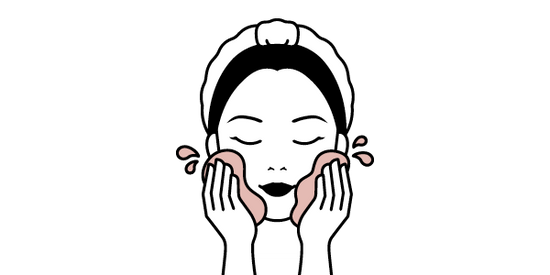 Illustration on woman cleansing