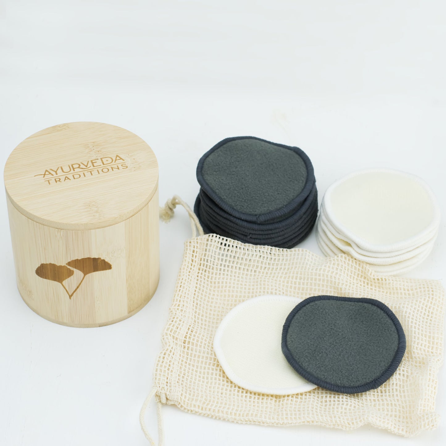 hemp & charcoal make-up rounds